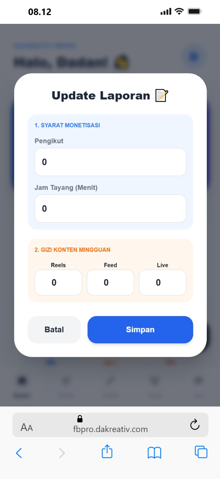 Laporan Konten